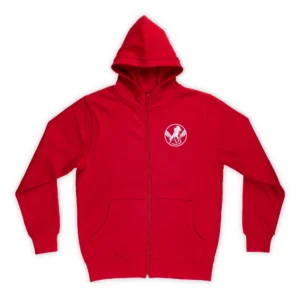 Röd zip hoodie för barn från HC Vita Hästen